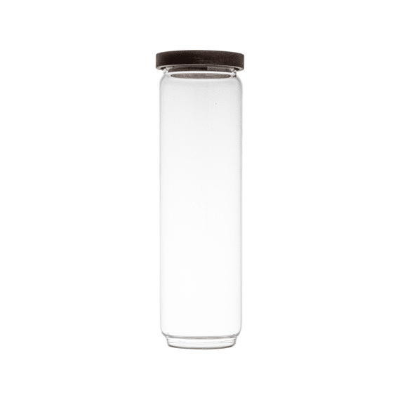 Gusta Voorraadpot Glas met deksel Acacia 9x30cm