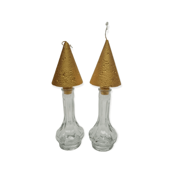 Ideas 4 Seasons Kaars Kerstboom Metallic Goud 12x7cm
