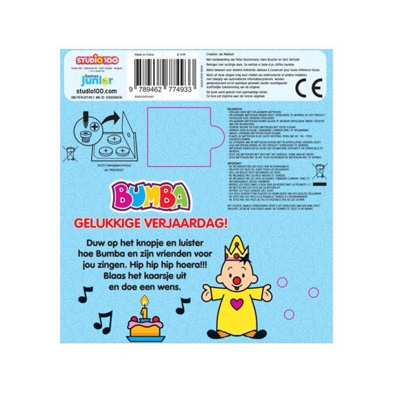 Bumba Kartonboek met kaarsje Gelukkige verjaardag!
