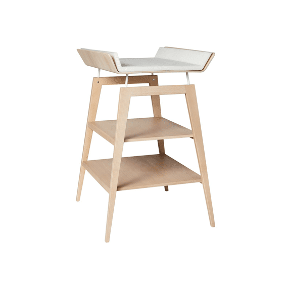 Leander Linea Verzorgingstafel Beech Incl. Verzorgingskussen Wit