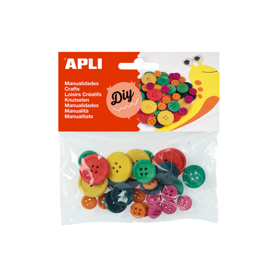 Apli Crea Houten Knopen 30st Assortiment