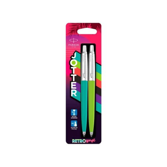 Parker Jotter Balpen Blue Retrowave Neon Blue + Neon Yellow