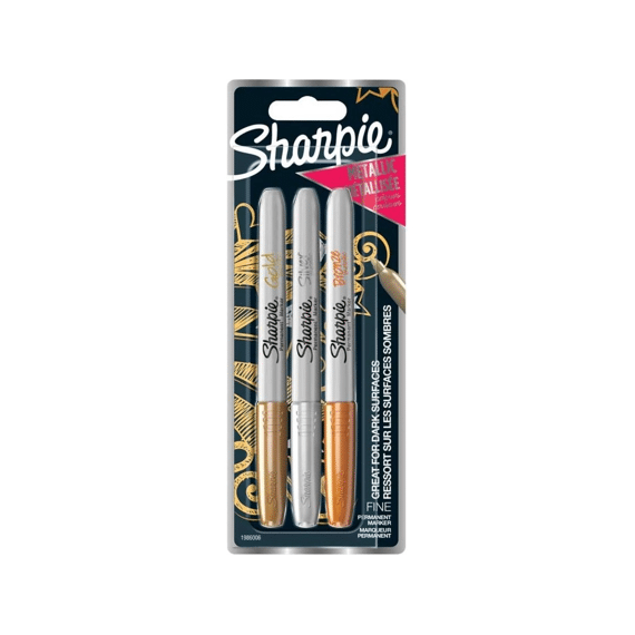 Sharpie Permanent Marker Metallic 3stuks Gold/Silver/Bronze