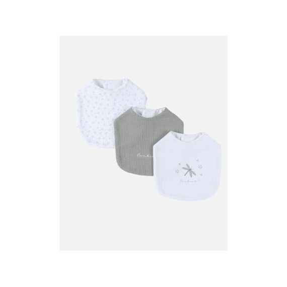Noukies Set 3 Slabbetjes Muslin - Elephants