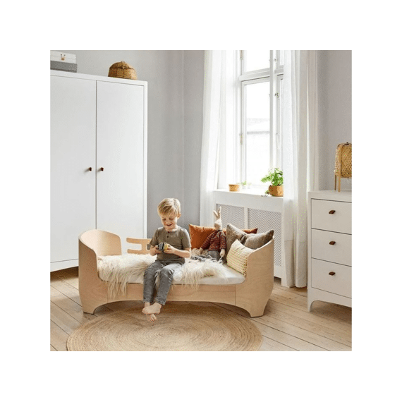 Leander Bed Classic Baby-junior Omvormbaar 0-7j Whitewash Naturel