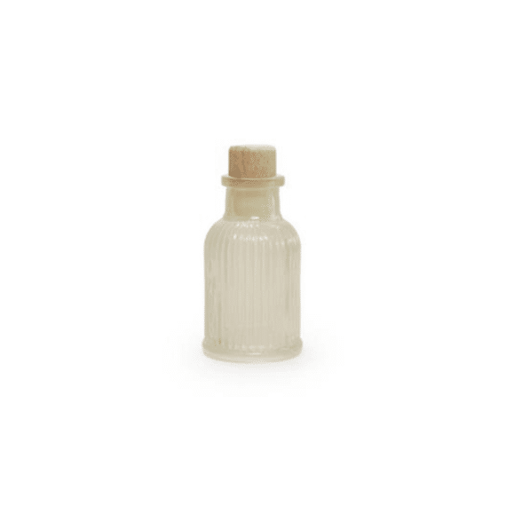 Vanhalst Flesje Ribbel Glas Houten Dop Cotton Blue H8cm D4cm 40ml