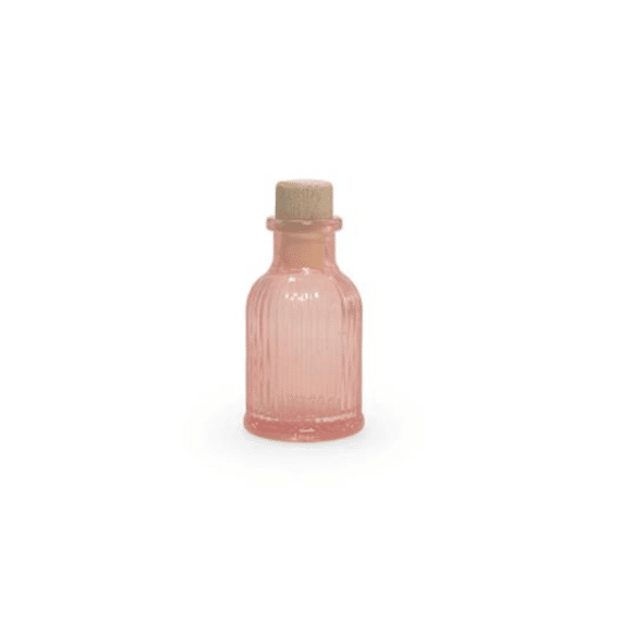 Vanhalst Flesje Ribbel Glas Houten Dop Magnolia H8cm D4cm 40ml