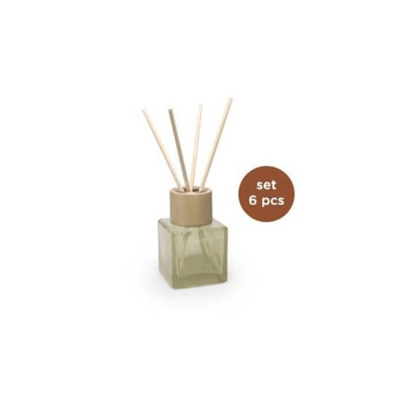 Vanhalst Kubus Cotton Flesje Met Houten Top Met Geurstokjes 6st