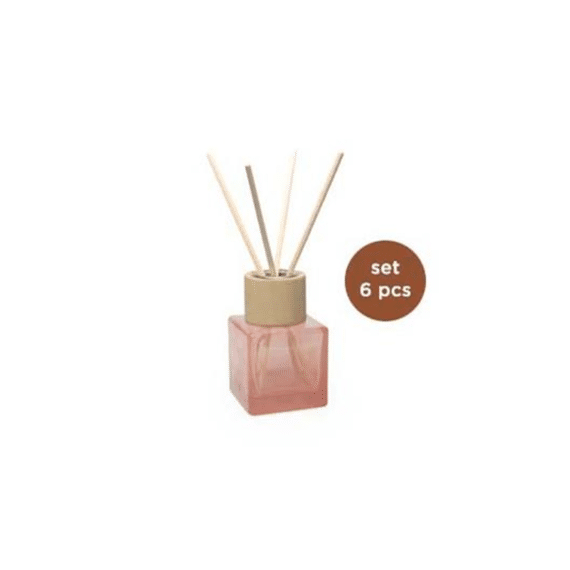 Vanhalst Kubus Magnolia Flesje Met Houten Top Met Geurstokjes 6st