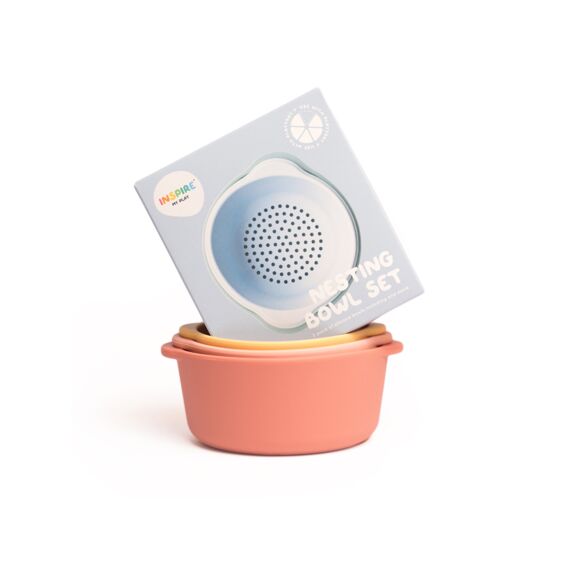 Inspire My Play Nesting Bowl Set Coral/yellow