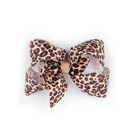 Busy Lizzie Hair Clip Bow 15 Cm Leopard