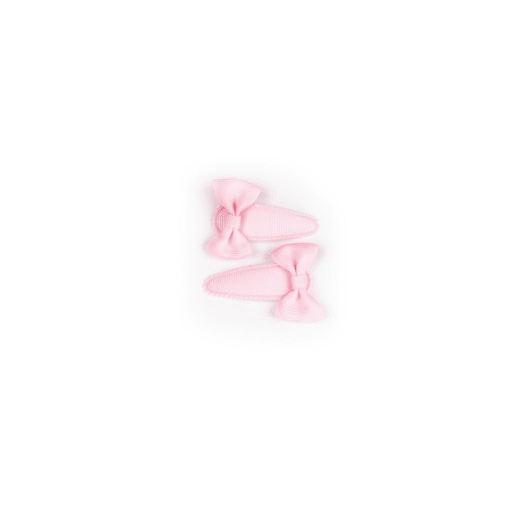 Busy Lizzie Snap Hair Clips Bow Mini Powder Pink