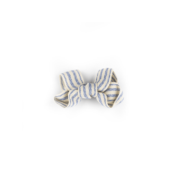 Busy Lizzie Hair Clip Bow Stripes Blue