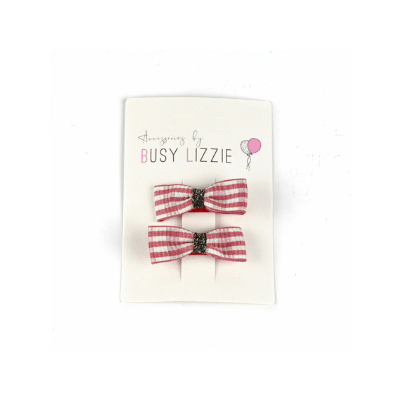 Busy Lizzie Busy Lizzie Mini Clips Bow Red