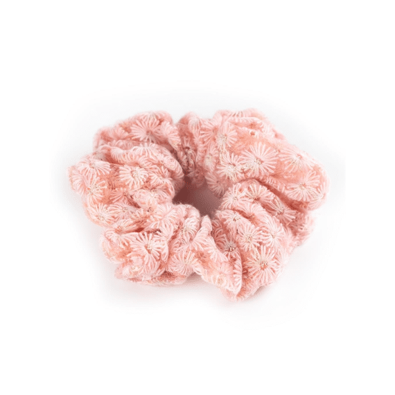 Busy Lizzie Scrunchie Organza Daisies Pink