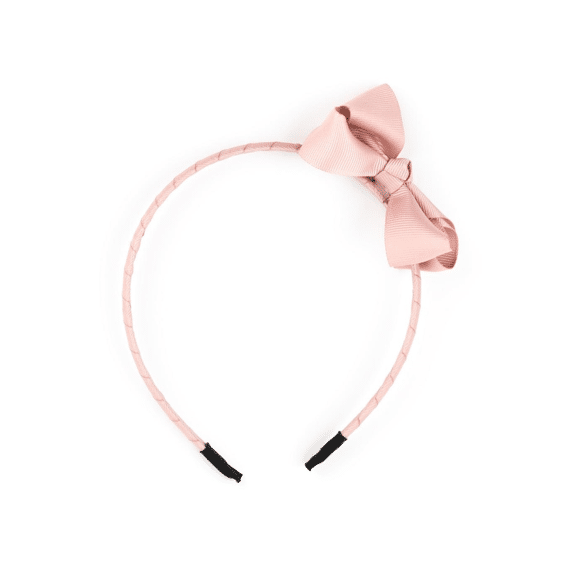 Busy Lizzie Head Band Bow Dusty Pink