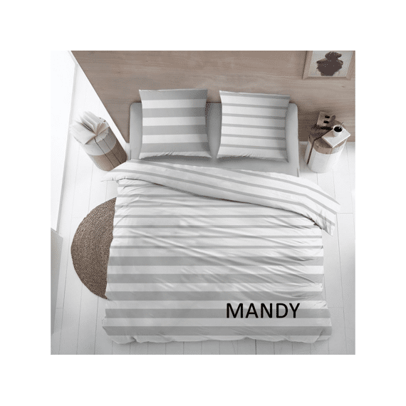 Dekbedovertrek Kat Mandy Grey 140X220+1