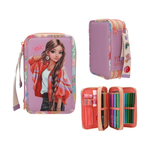 Topmodel 3-vaks Etui Gevuld Girl Power Paars