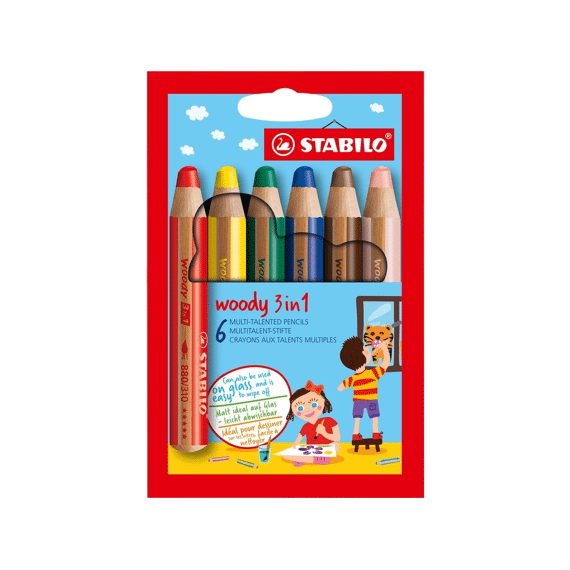 Stabilo Kleurpotloden Woody 3in1 XXL 6stuks