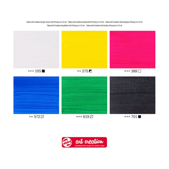 Art Creation Acryl Set Primaire kleuren 6st 12ml