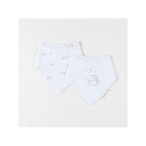 Noukies Slab Bandana 2stuks Schildpad Ecru