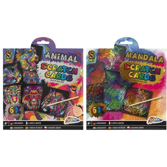 6 Scratch Cards Met Pen Assortiment