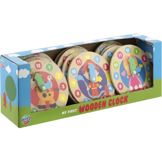 Mijn Eerste Houten Klok D14cm Assortiment