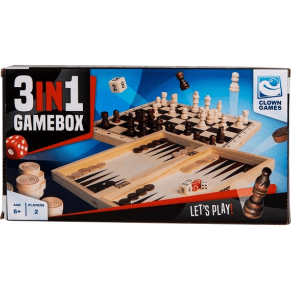 Clown Games 3-In-1 Spellendoos Hout