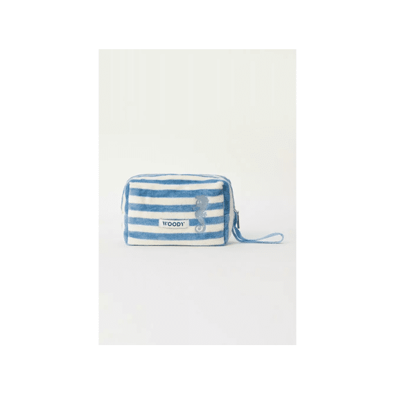 Woody Tas Blauw-witte Streep
