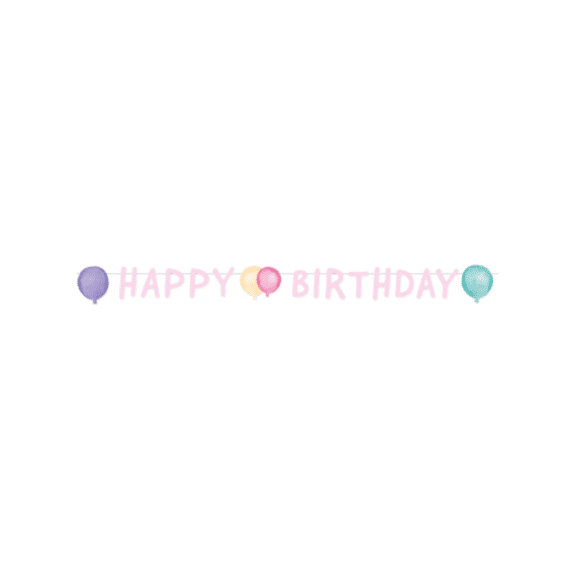 Letterslinger Happy Birthday Pastel 150x13,8cm