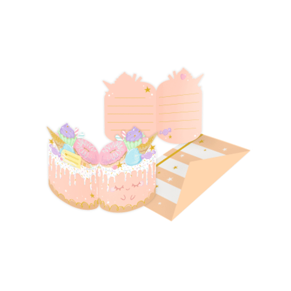 Uitnodiging Crazy Cake 8st