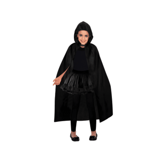 Kostuum Cape met Kap Zwart