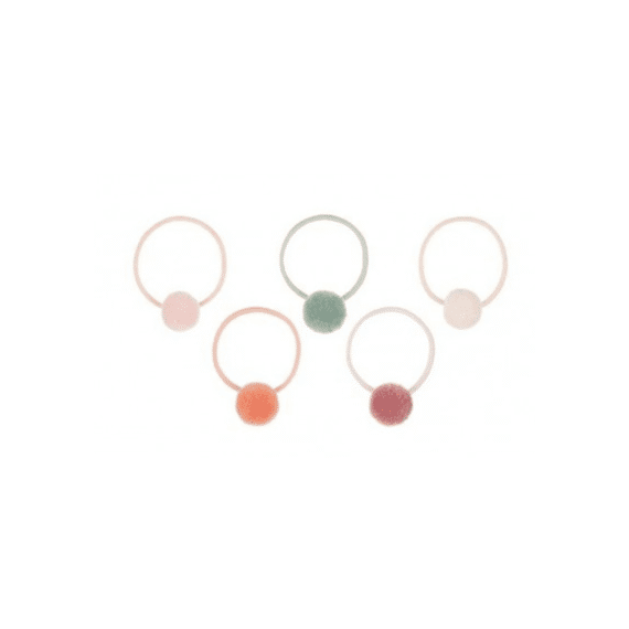 Mimi & Lula Haarelastiek 5st Bloom Pom Pom