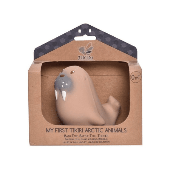 Tikiri Mijn Eerste Pooldiertje Walrus 10cm Natuurlijk Rubber