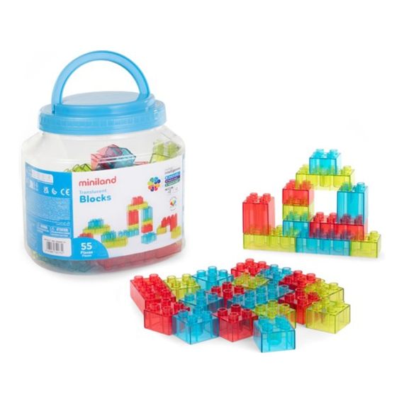 Miniland Blokjes Transparant 55stuks