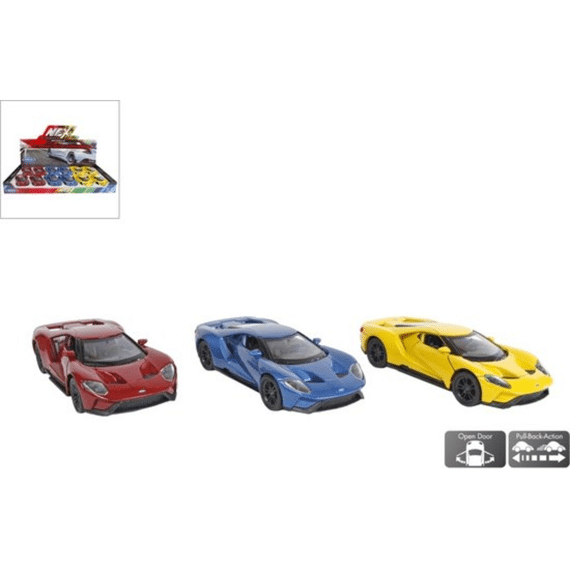 Welly Ford 2017GT Die Cast Pull Back 12cm Assortiment Prijs Per Stuk