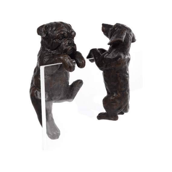 Sculptuur Bulldog en Teckel Zwart 5,5x5x9cm Assortiment Prijs Per Stuk