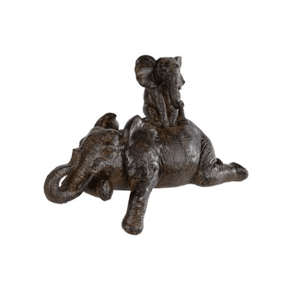 Sculptuur Olifant Moeder en Kalf 22x11x13,5cm