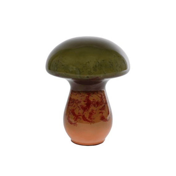 Sculptuur Mushroom L Groen-Rood Glas 12x12x16cm