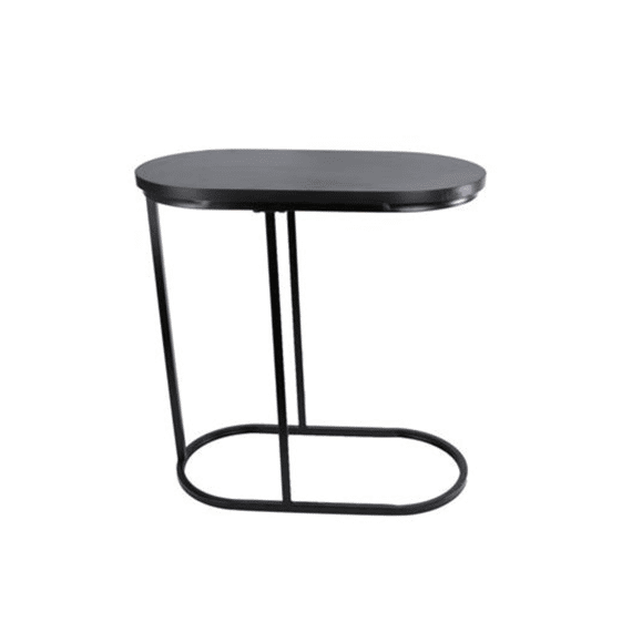 Banktafel Leo - zwart hout/metaal 25x30x58cm