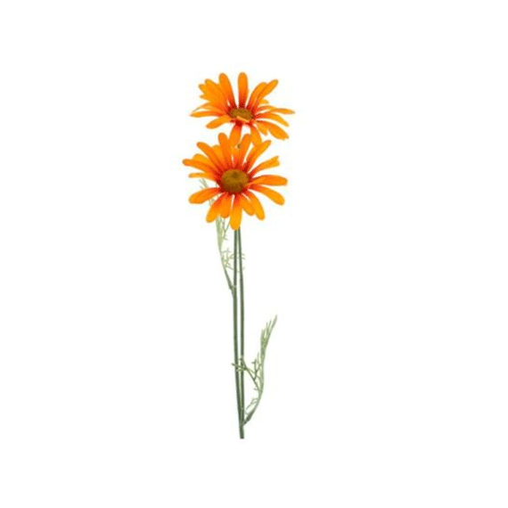 Kunst bloem Madeliefje - oranje zijde 56cm