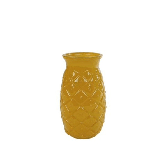 Vaas Ananas - glossy oker glas 9x9x14,5cm