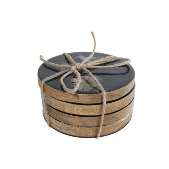 Glasonderzetter Pegeon 4st Zwart 10x3,5cm