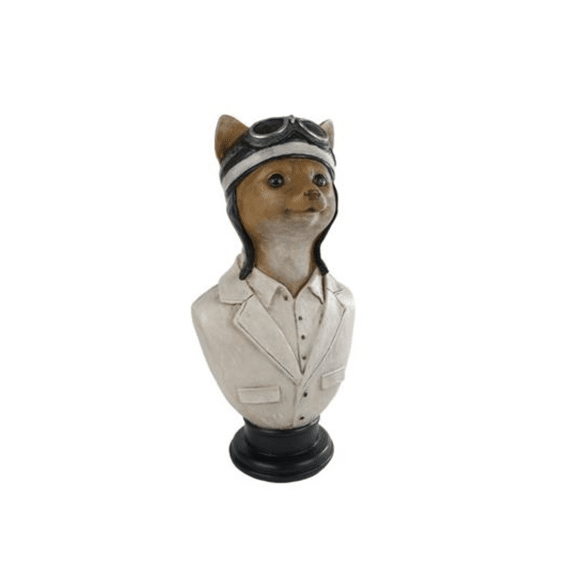 Sculptuur Pilot Cat Beige 15,2x11,2x30cm