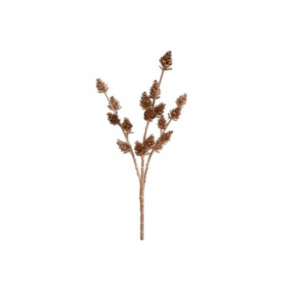 Kunstplant Tak Pine Cone Goud Zijde 32cm