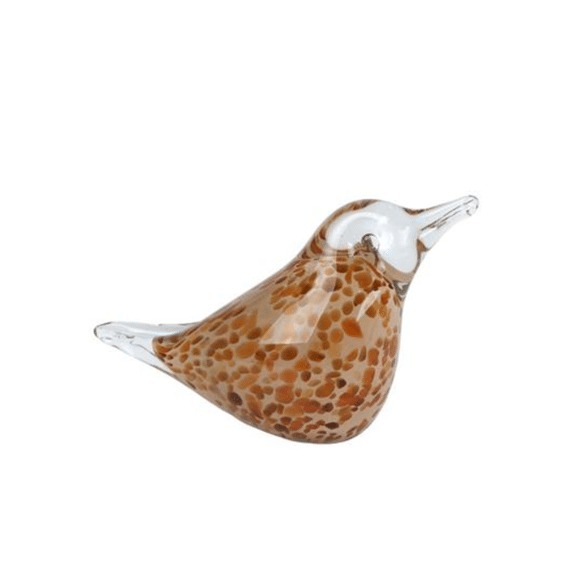 Sculptuur Vogel Liggend Bruin 15x6x9,5cm