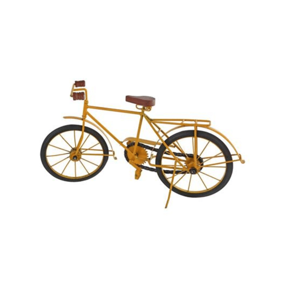 Decoratie Figuur Fiets Gerrie Geel 47x13x25cm Metaal