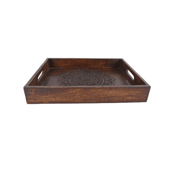 Dienblad Manu Curved Naturel Mango 38x28cm