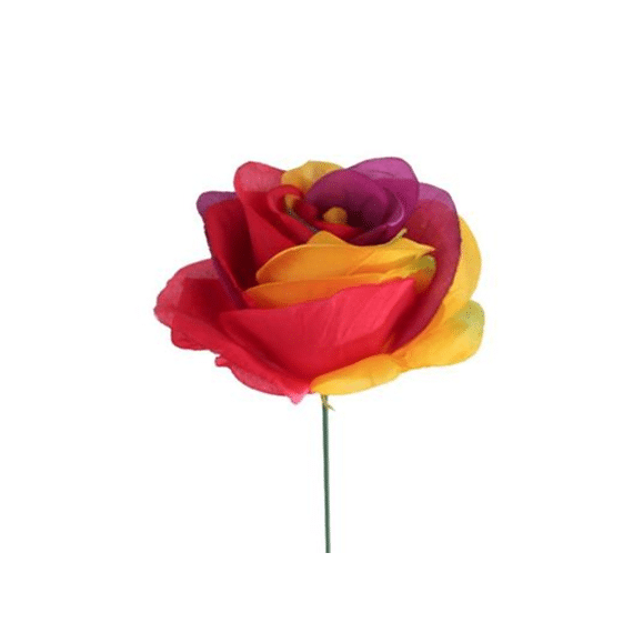 Kunstplant Bloem Rose Rainbow 36cm