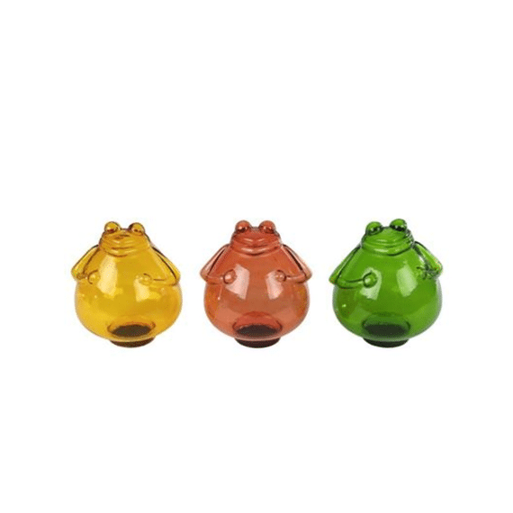 Sculptuur Kikker G/G/O Glas L 12x6x14cm Assortiment Prijs Per Stuk